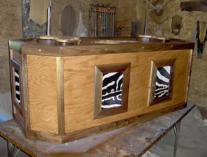 Oak, cherry or walnut pedestals and cabinets custom made to your specifications