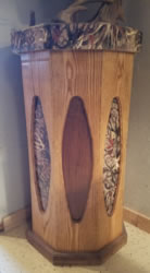 Oak, cherry or walnut pedestals and cabinets custom made to your specifications